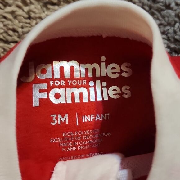 Baby Jammies For Your Families Joyful Celebration Red Sleep & Play size 3m - Picture 4 of 5